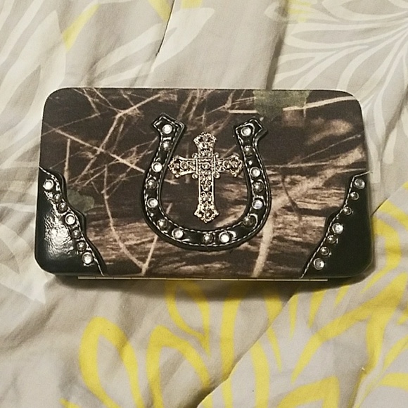 Handbags - Embellished Camo Wallet